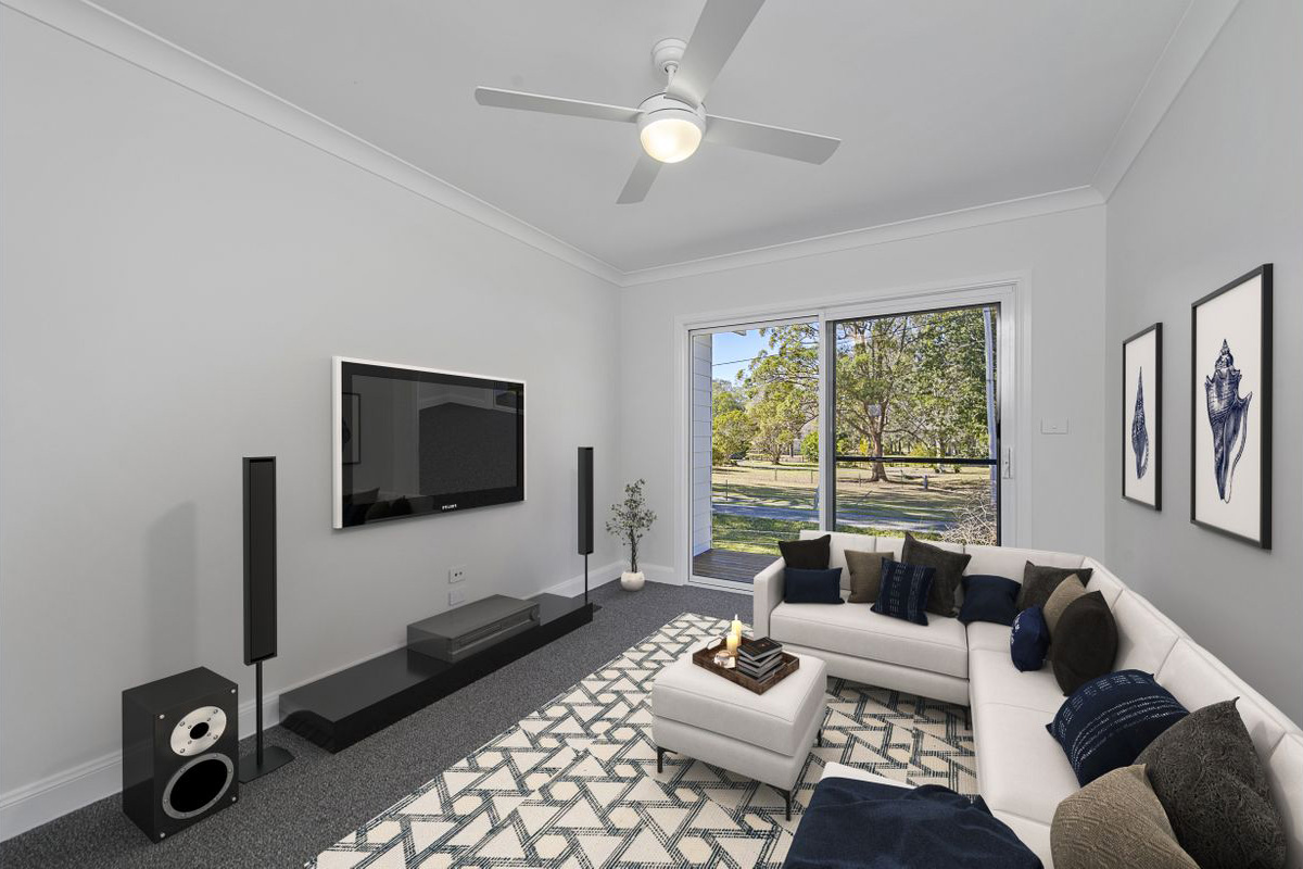 Coastal Hamptons Home, Media Room