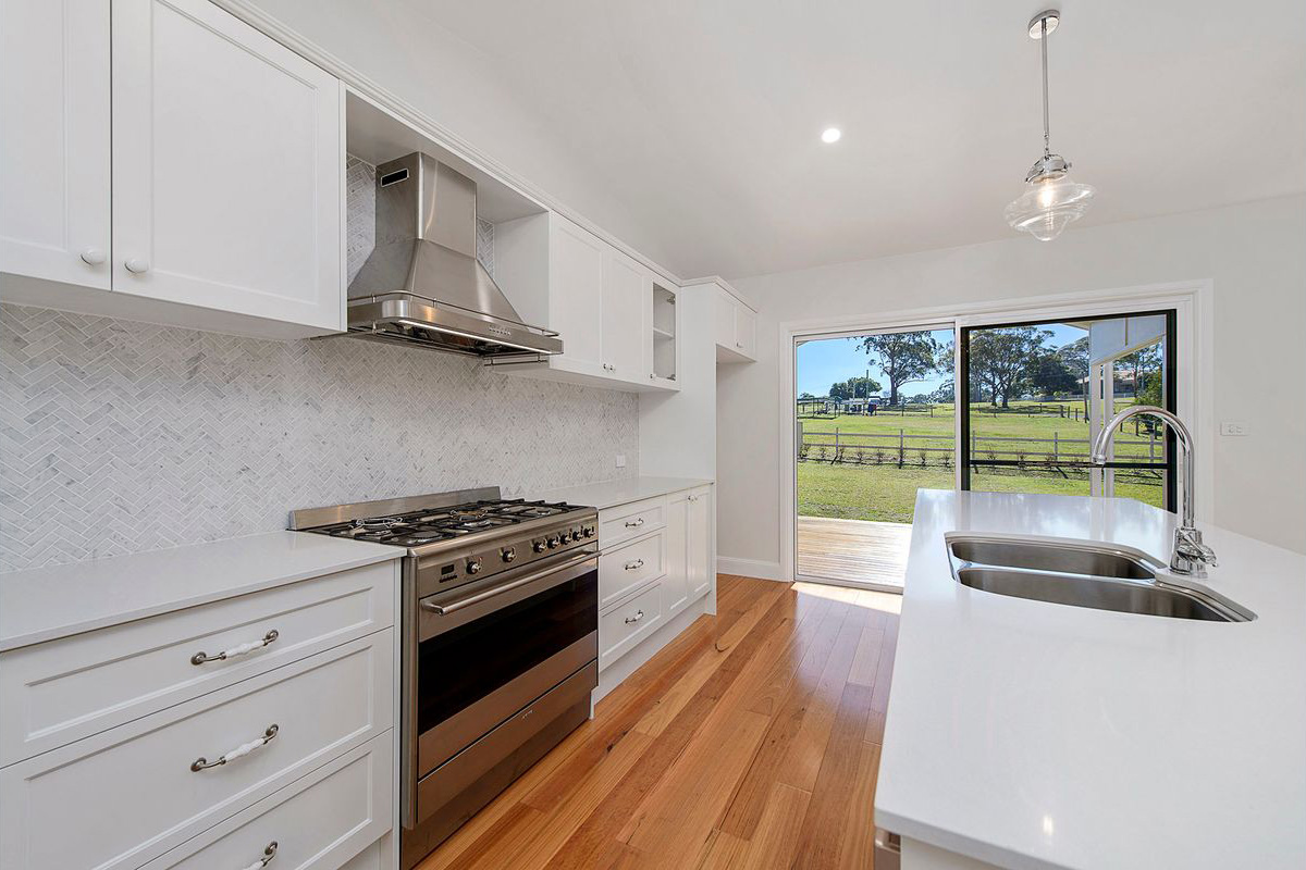 Coastal Hamptons Home, Country Style Kitchen with access to Alfresco Area.